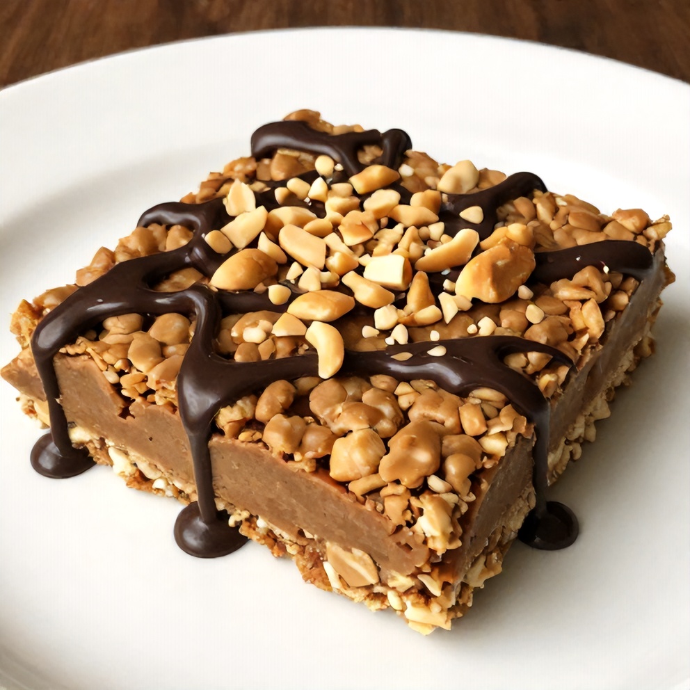 No-Bake Peanut Butter Oat Bars on a serving plate