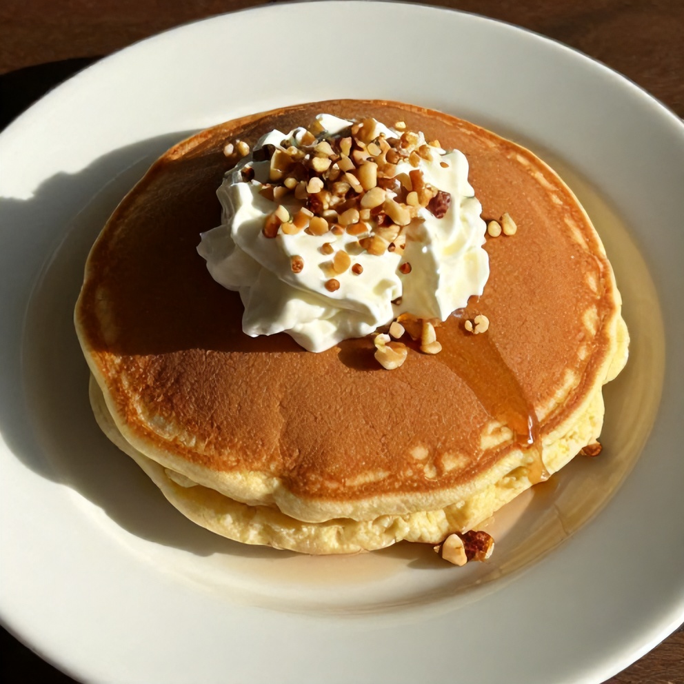 Easy Protein Pancakes with Cottage Cheese and Oats on a Plate