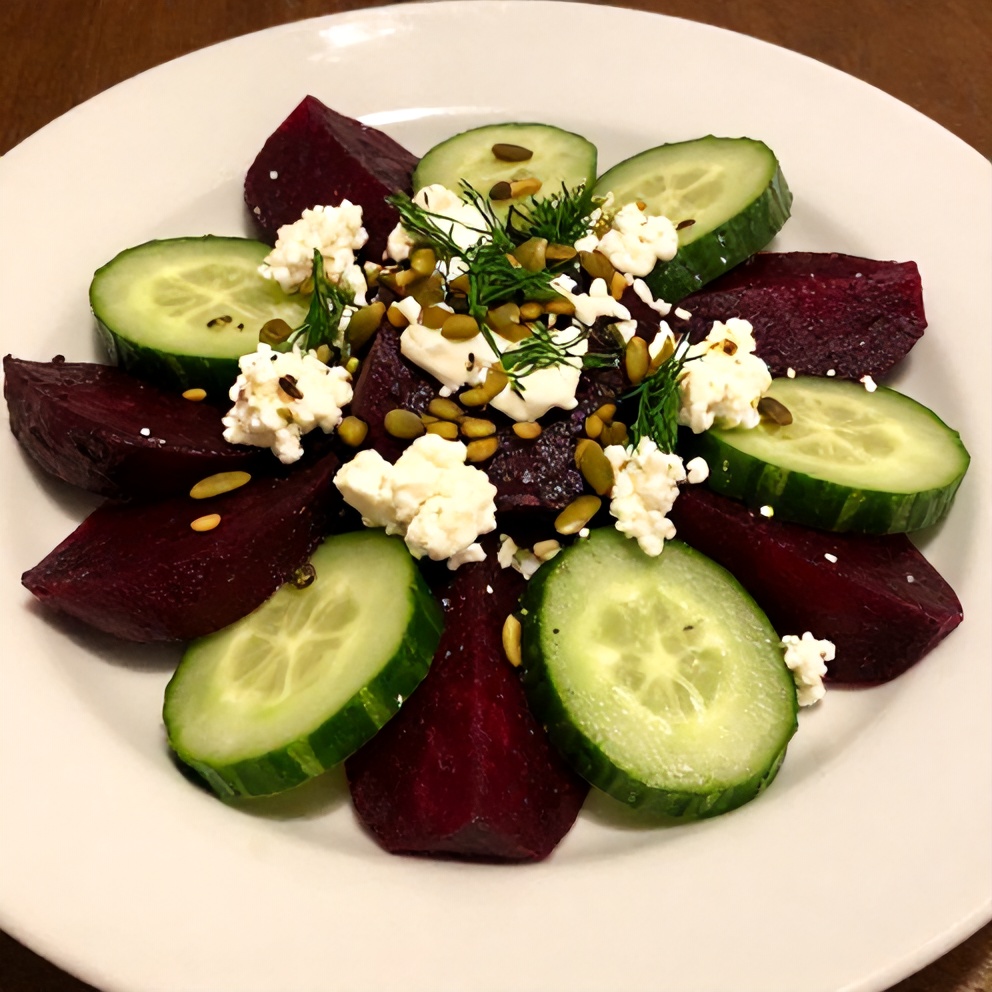 Plated Roasted Beet Salad with Feta