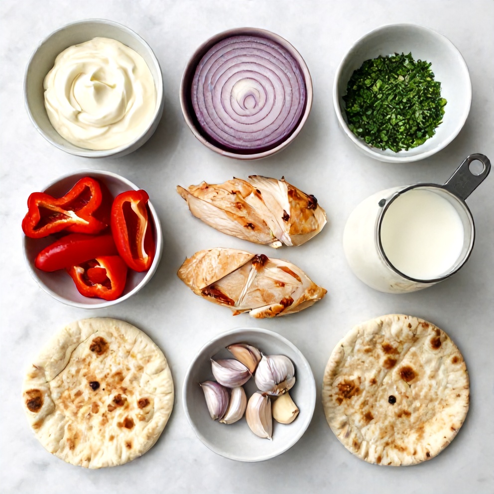 Raw Ingredients for Sheet Pan Chicken Pitas