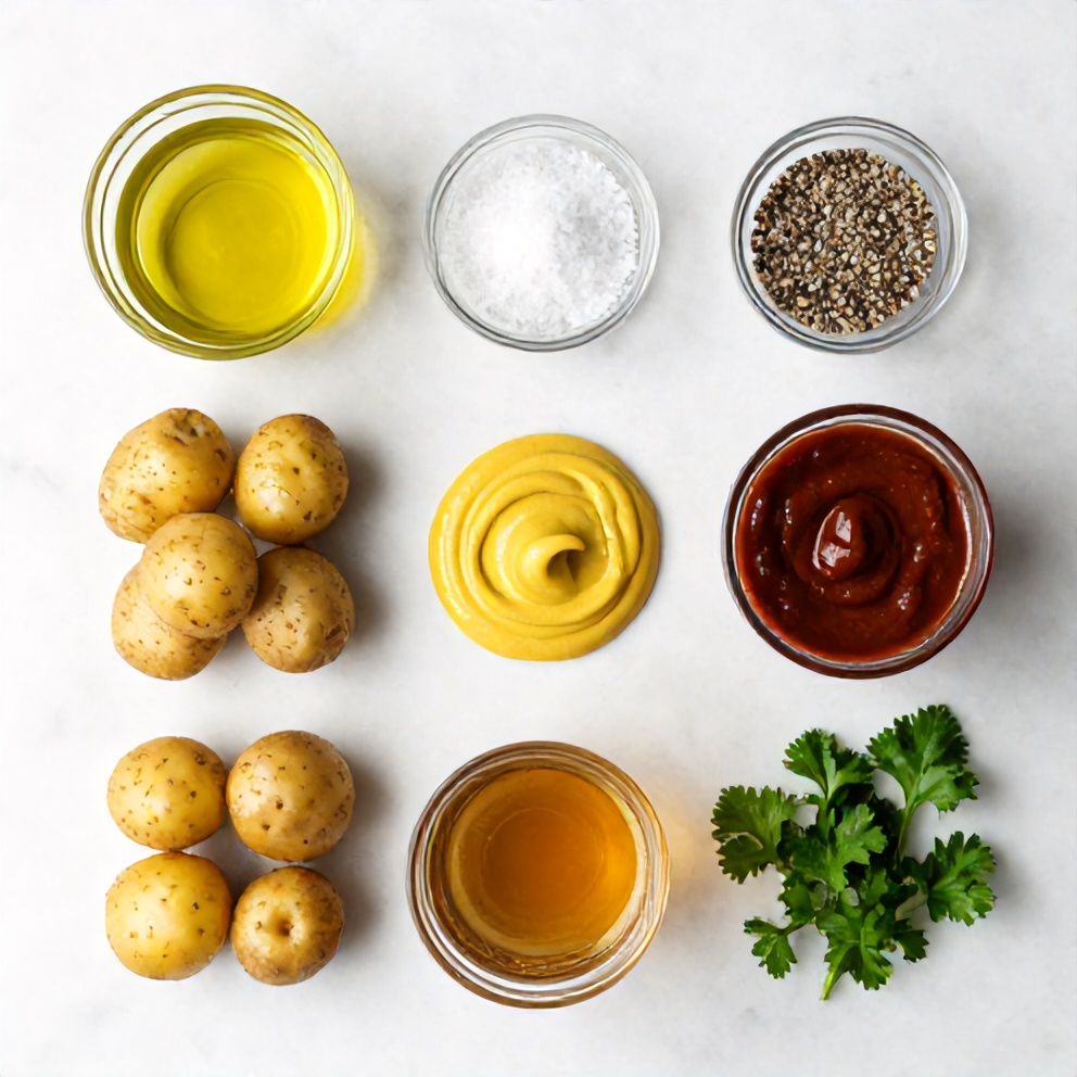 Raw ingredients for smoked baby potatoes