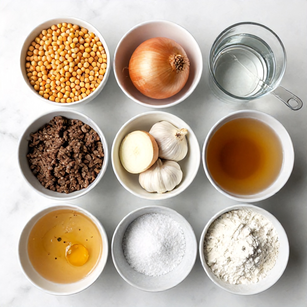 Ingredients for Southern Peas and Dumplings laid out