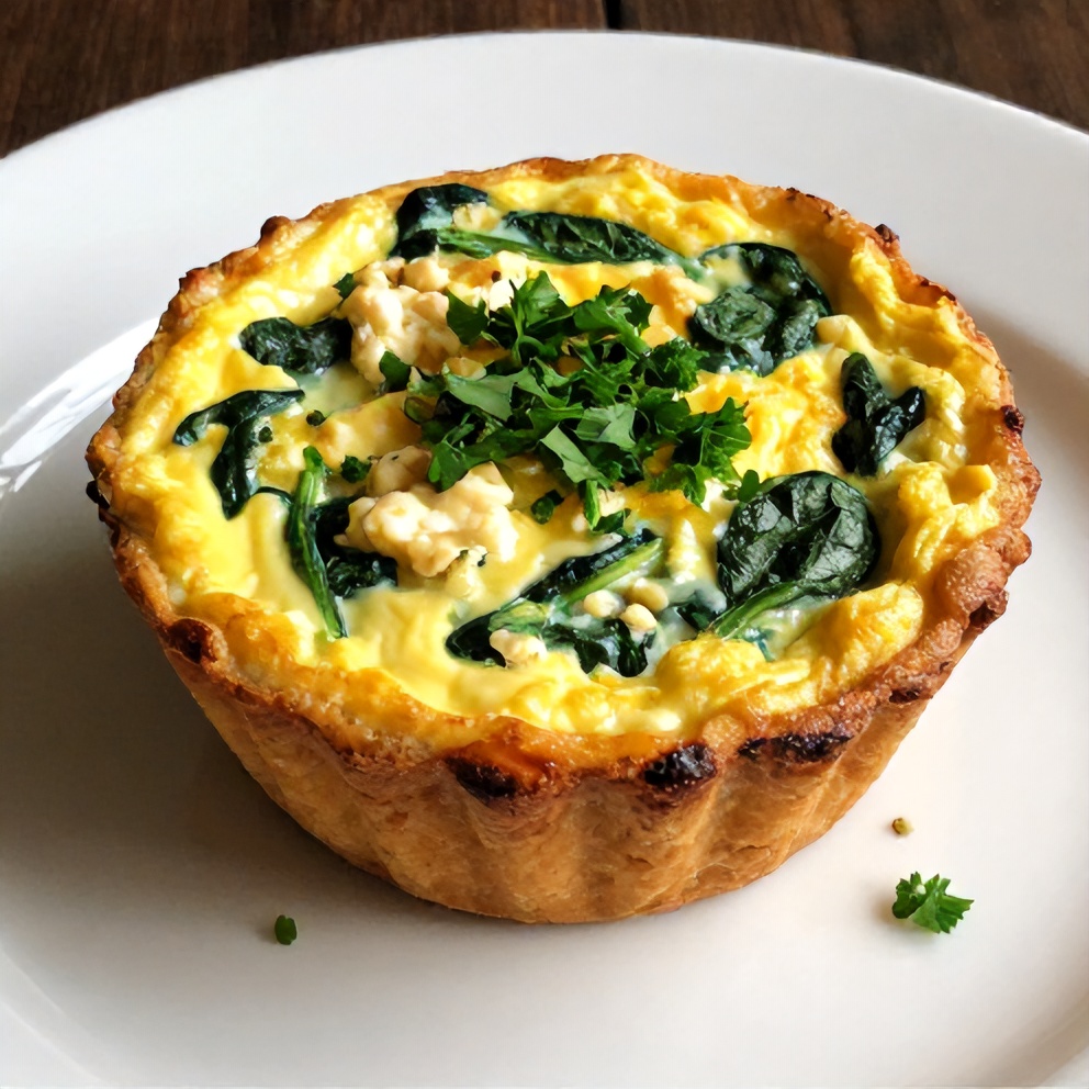 Spinach and Feta Egg Muffins on a plate