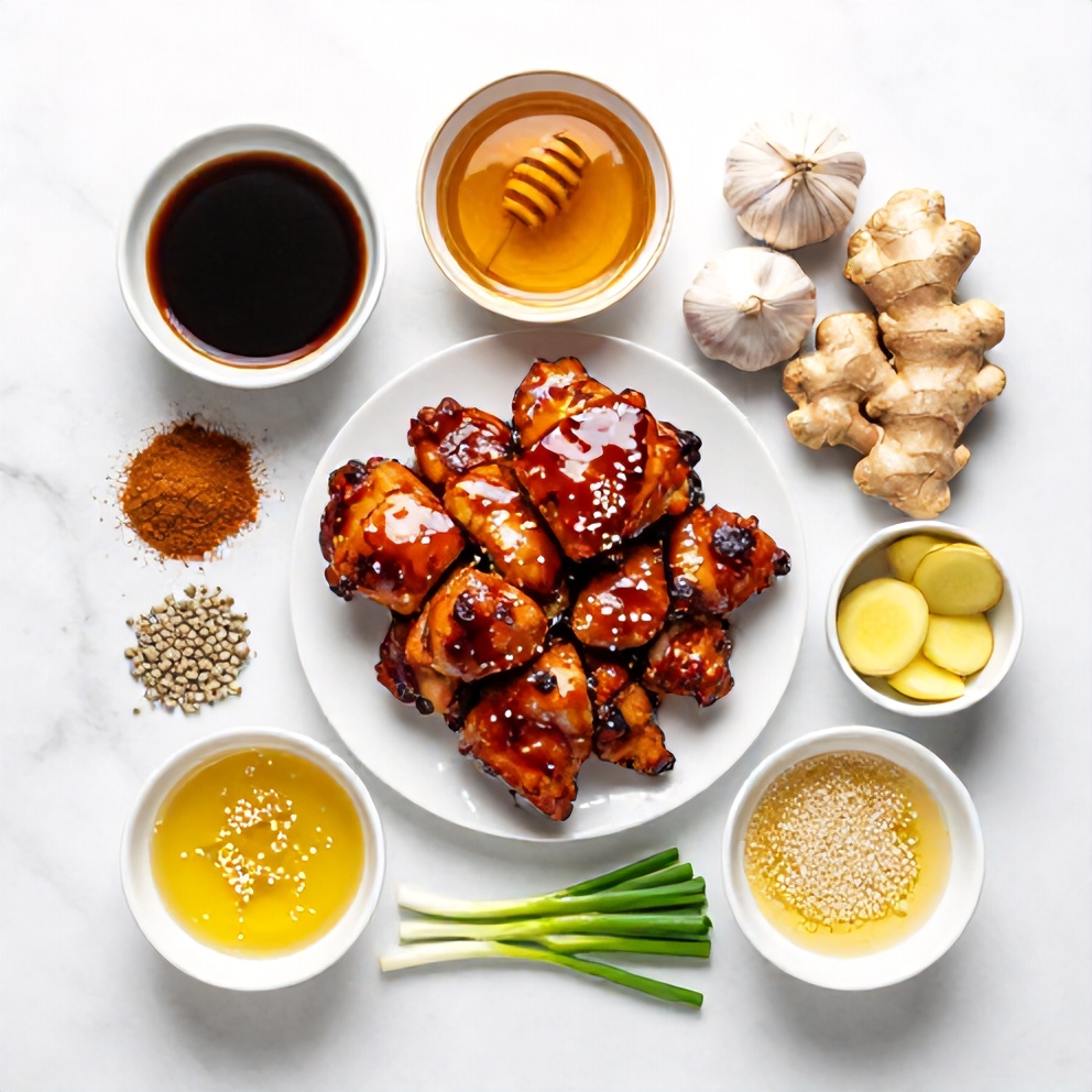 Raw ingredients for Easy Sticky Char Siu Chicken