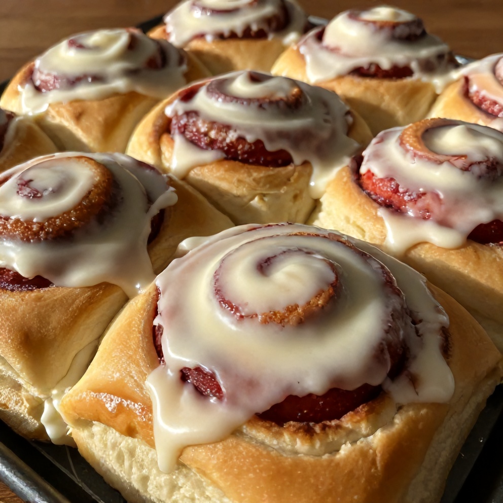 Easy Strawberry Cinnamon Rolls