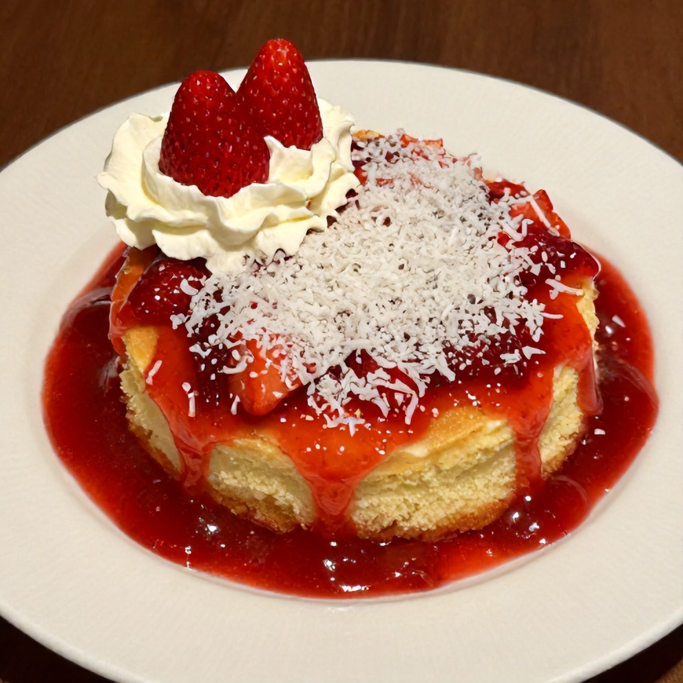 Strawberry Earthquake Cake Final Dish
