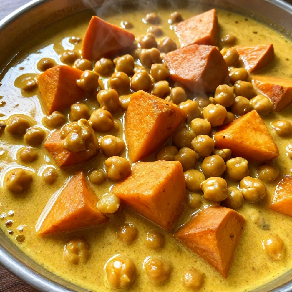 easy sweet potato chickpea curry