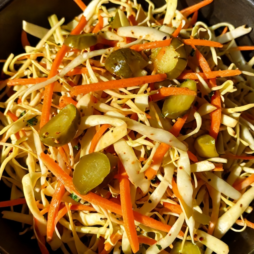 easy sweet and spicy pickle slaw