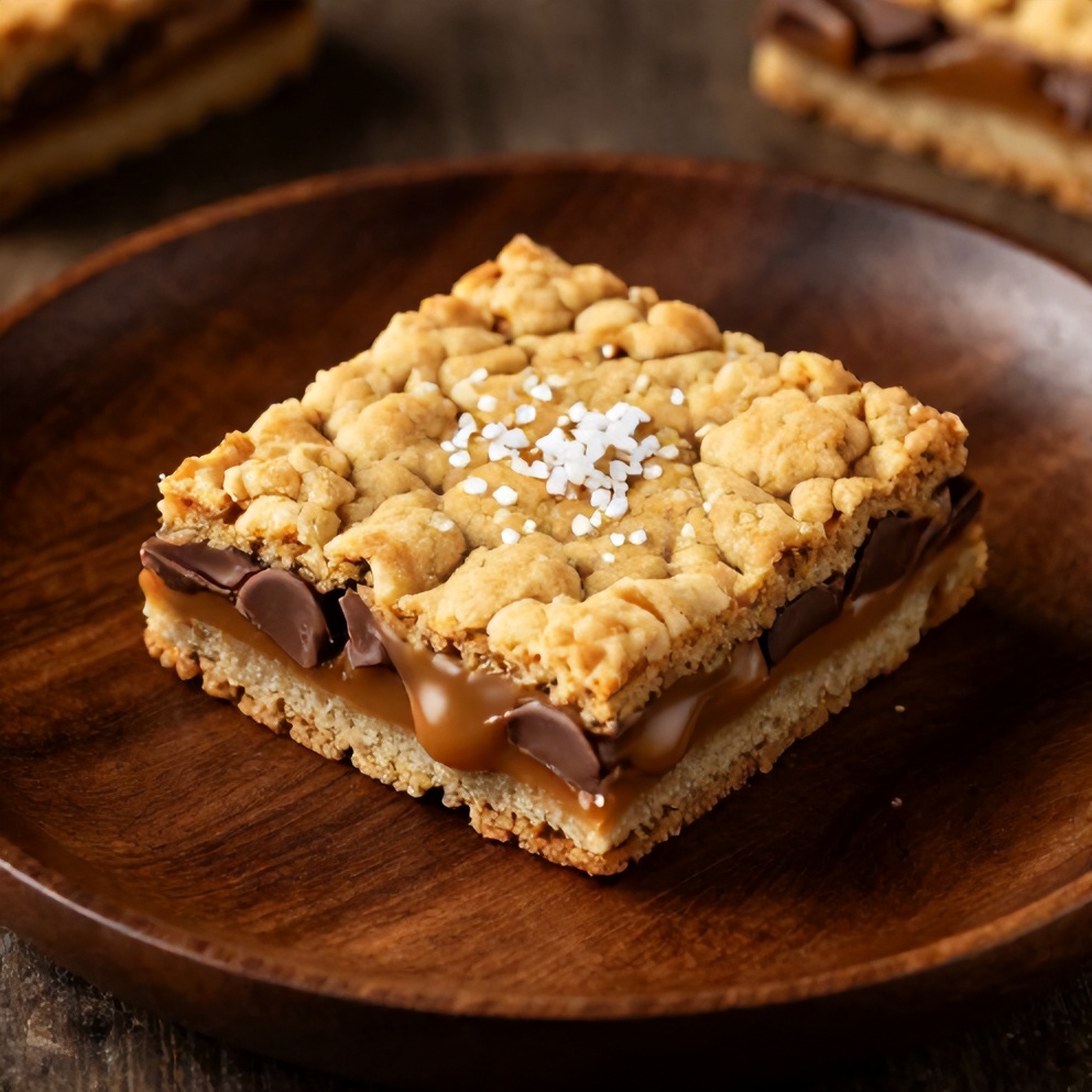 Twix Cookie Bars on a Plate