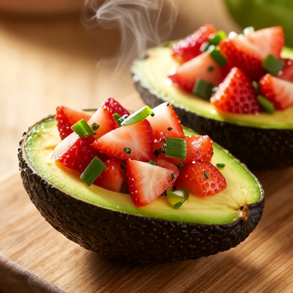 Fresh Strawberry Salsa Stuffed Avocados