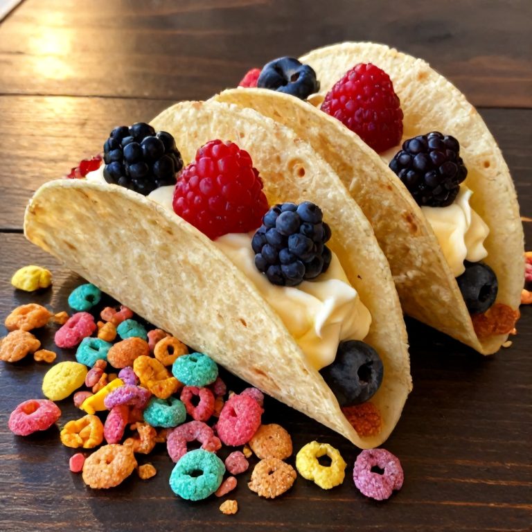Fruity Pebbles Cheesecake Tacos