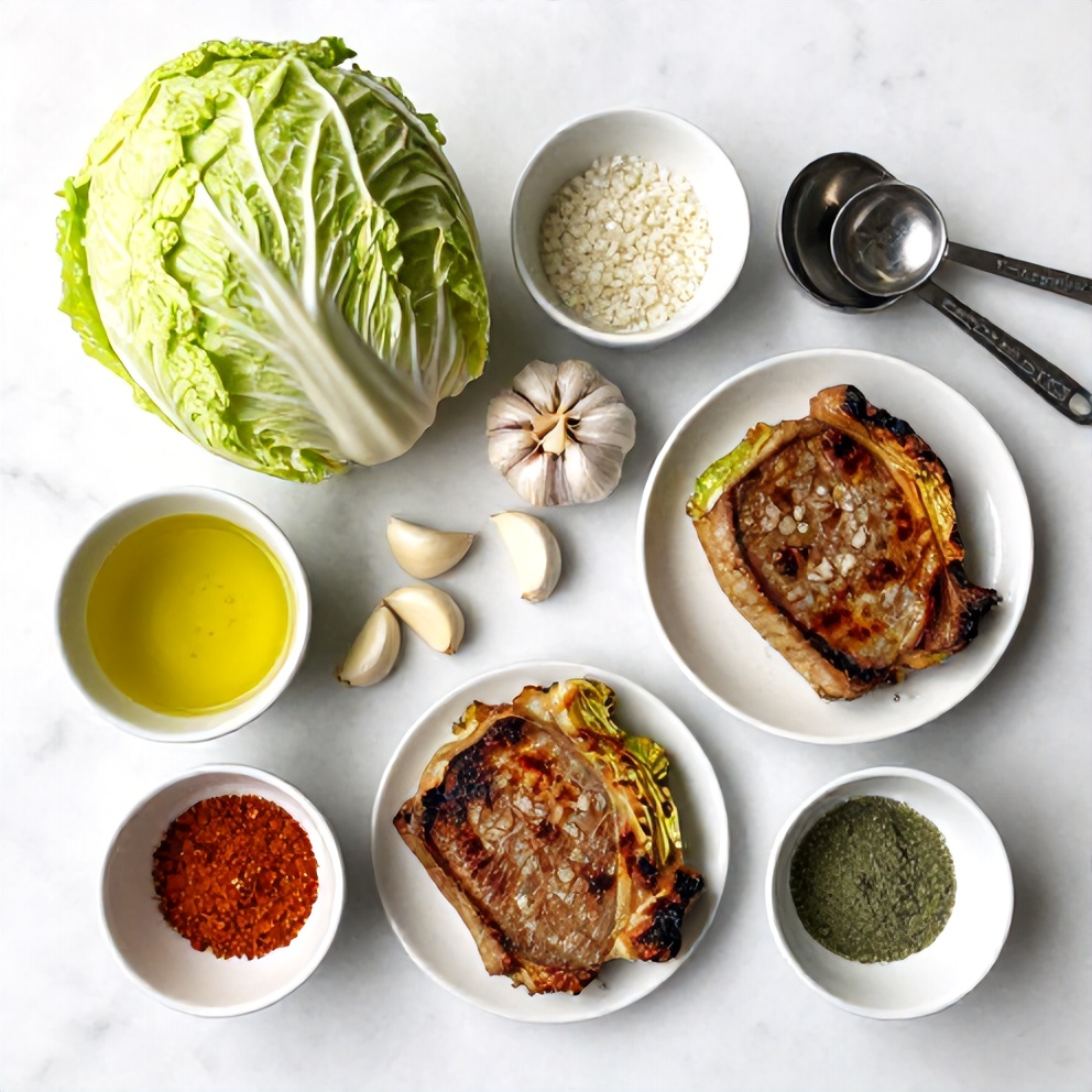Ingredients for Garlic Roasted Cabbage Steaks