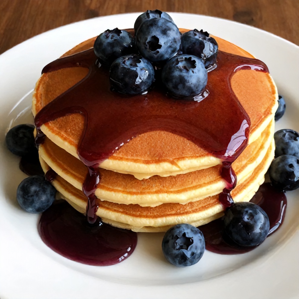 Blueberry Syrup on Pancakes