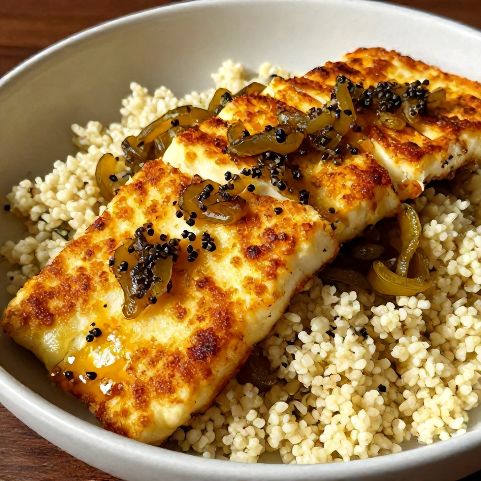 hot honey halloumi salad