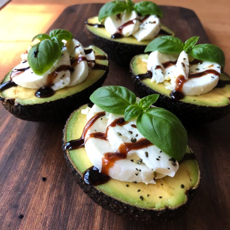 Keto Caprese Stuffed Avocado Bites