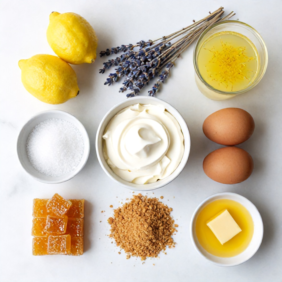Ingredients for Lemon Lavender Cheesecake