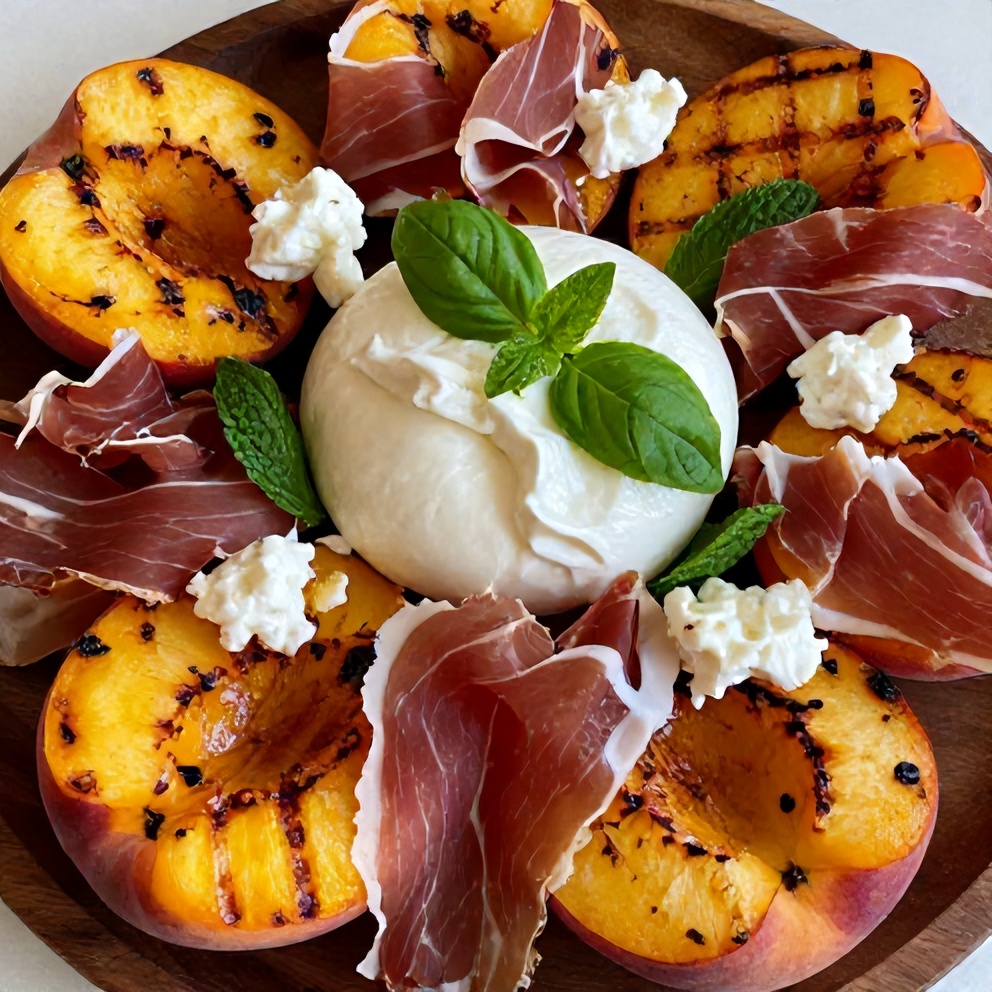 Mediterranean Grilled Peach and Prosciutto Salad