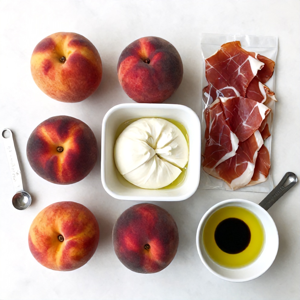 Mediterranean Grilled Peach and Prosciutto Salad Ingredients