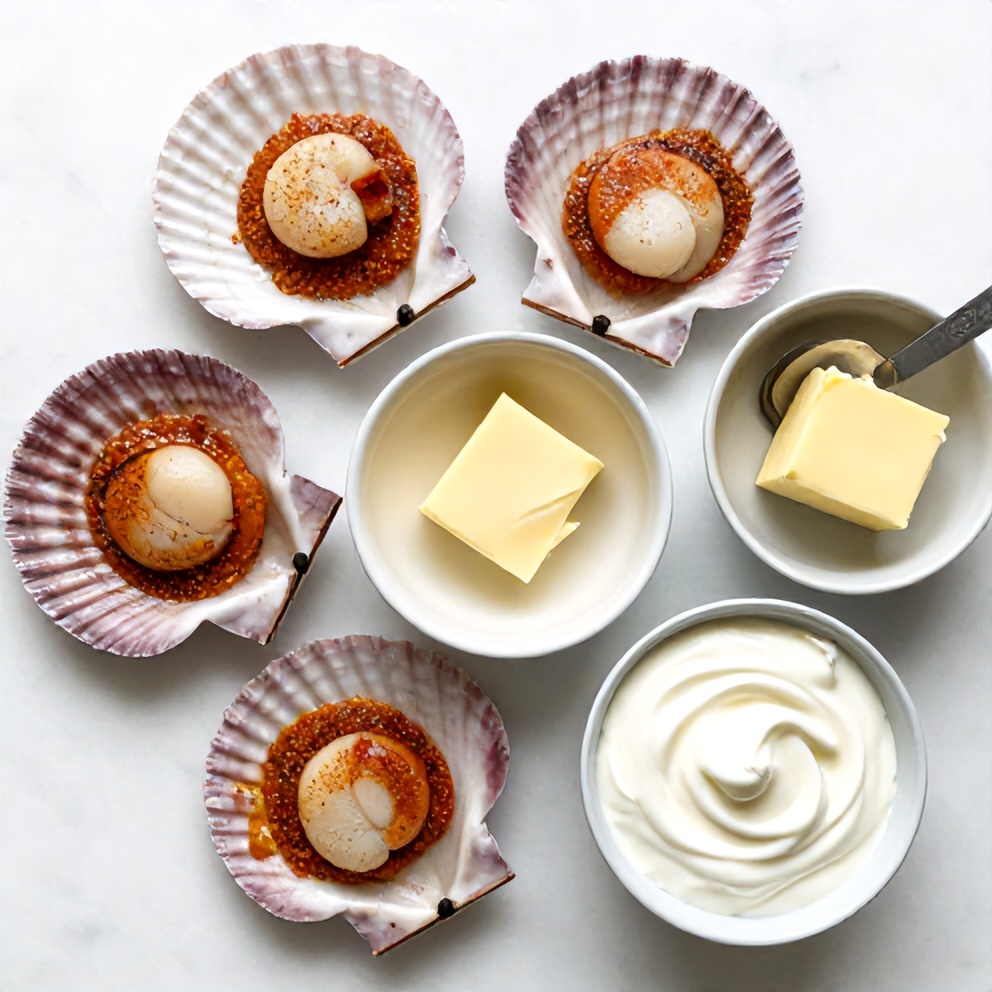 Raw Ingredients for Quick Cajun Scallops