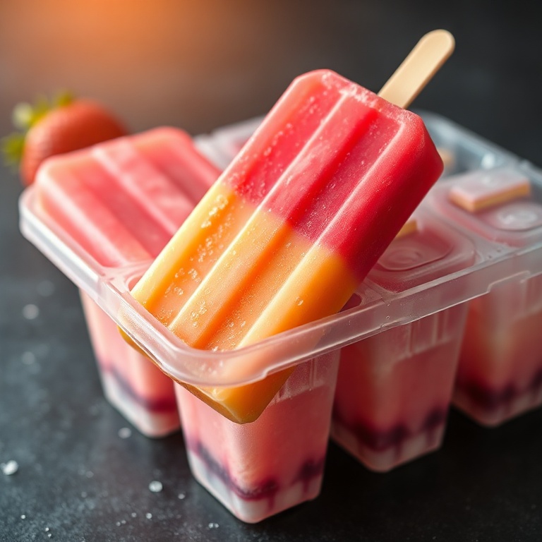 refreshing strawberry mango popsicles