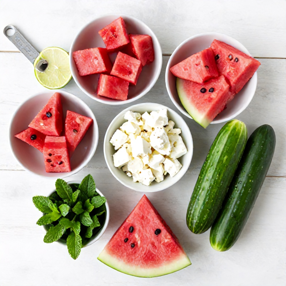 Watermelon Cucumber Salad Ingredients