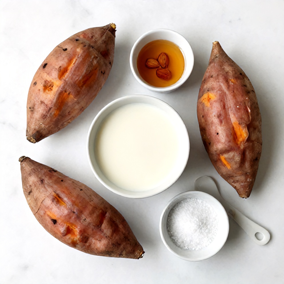 Ingredients for sweet potato breakfast bowl