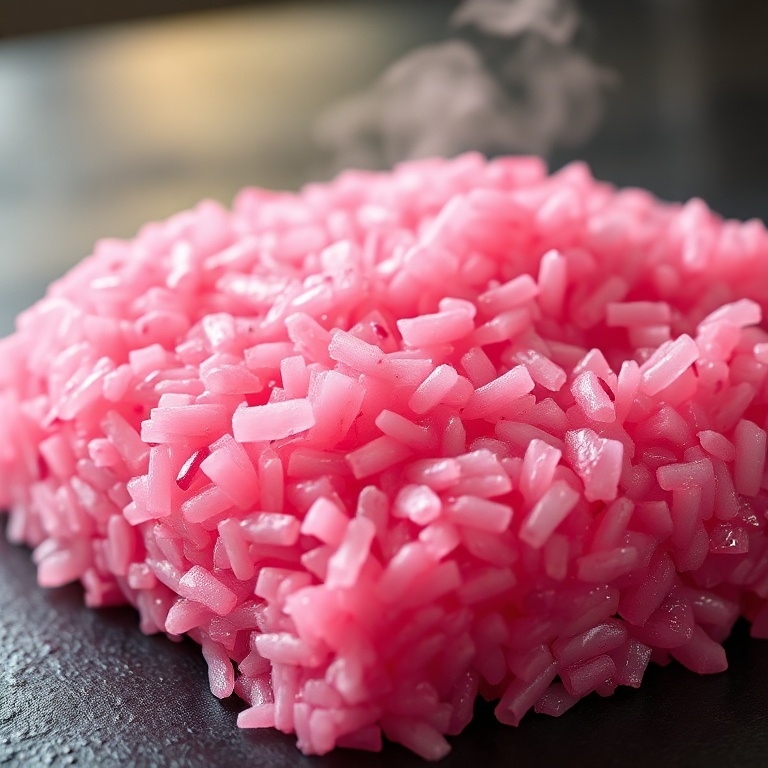 vibrant pink sushi rice with beet juice