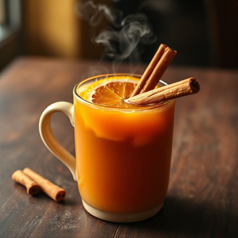 warm cinnamon orange mocktail