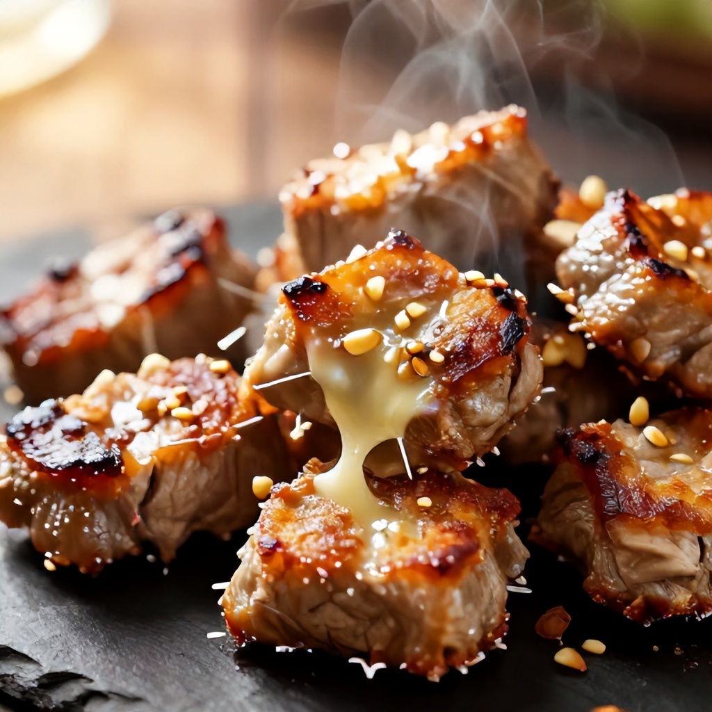 Crispy air fryer garlic butter steak bites