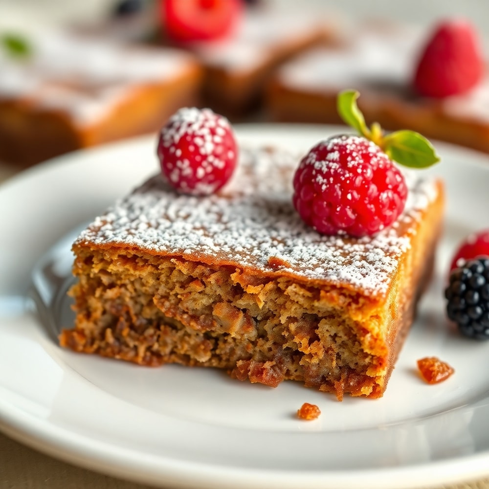 Banana Bread Brownie on a white plate