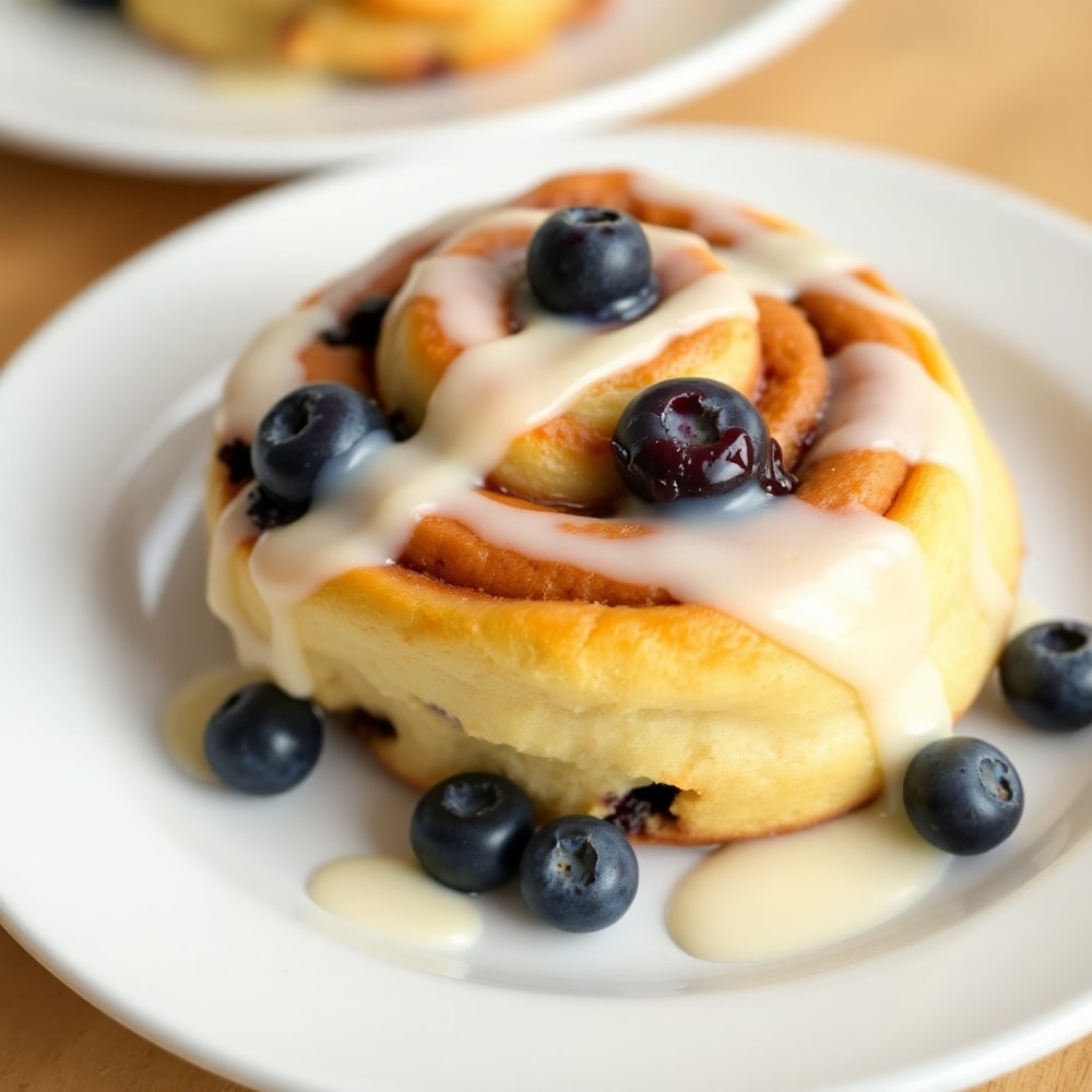 Blueberry Cinnamon Rolls fresh from the oven
