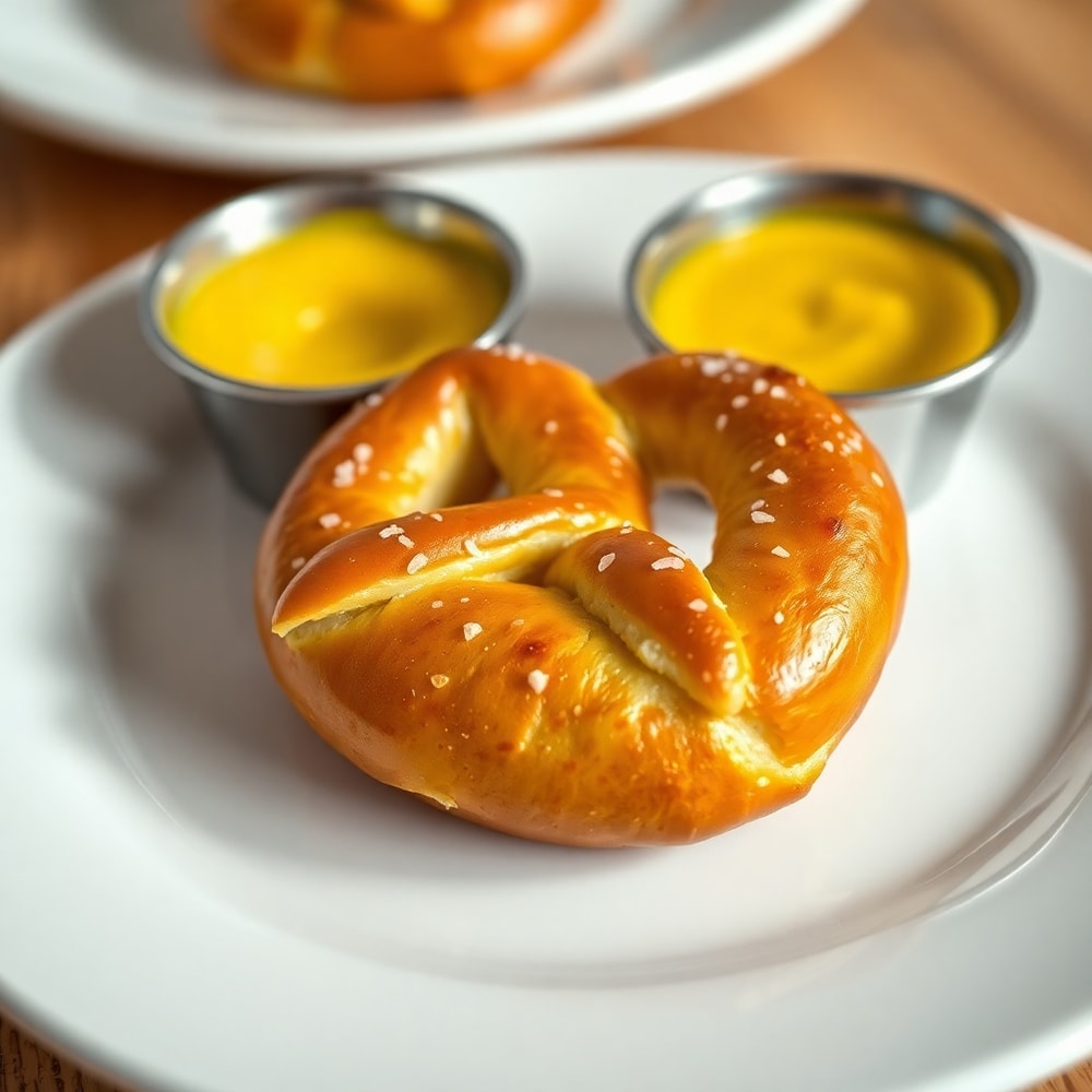 Pretzel Bites on a plate with mustard