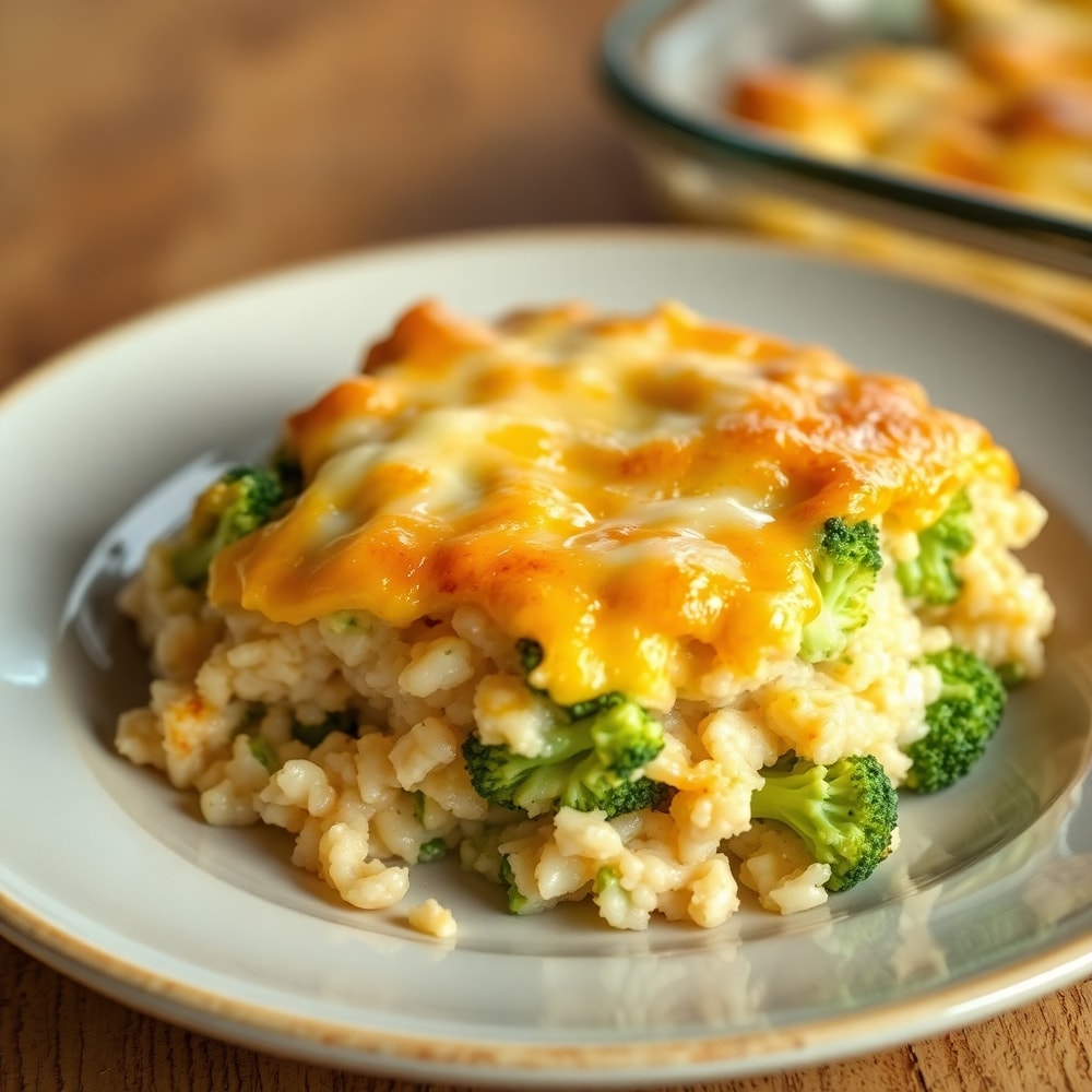 Chicken Broccoli Rice Casserole on Plate