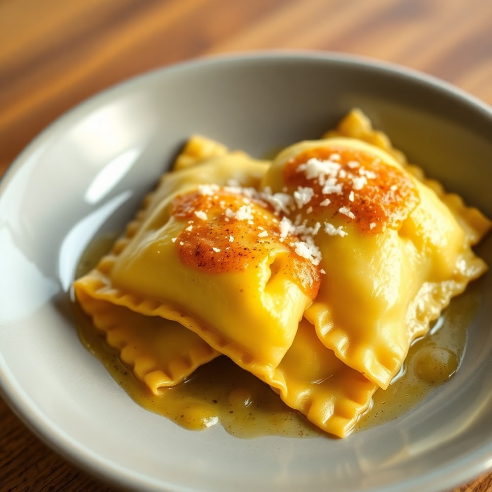 Plated Crispy Air Fryer Ravioli