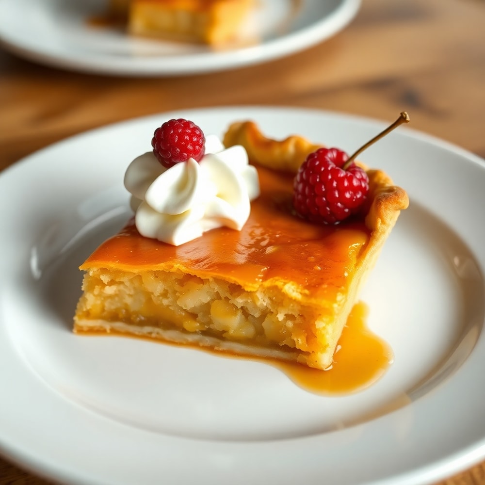 Sliced Burnt Honey Pie on Plate