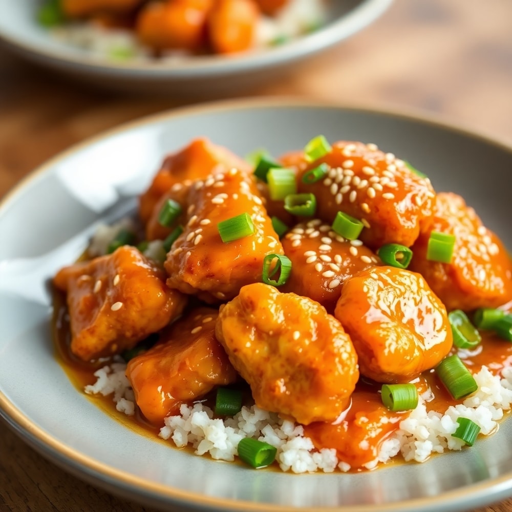 Plated Crispy Gluten-Free Orange Chicken