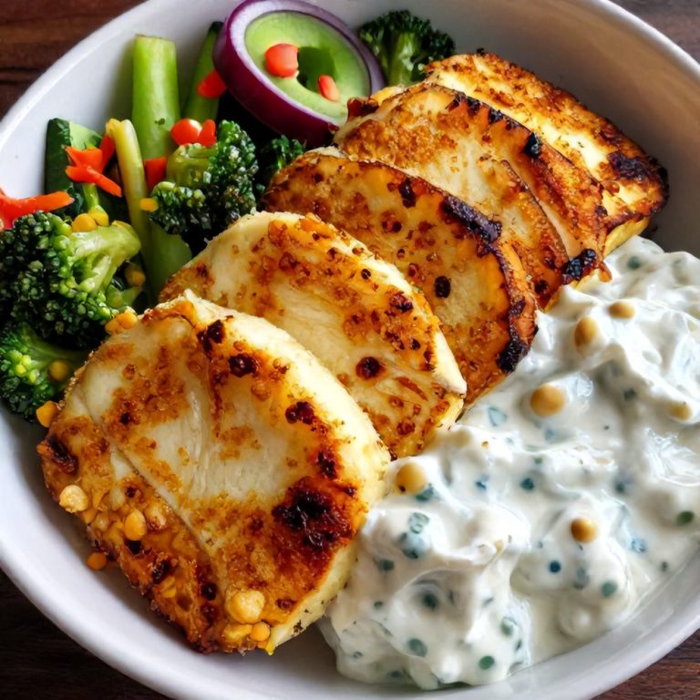 crispy halloumi greek power bowl