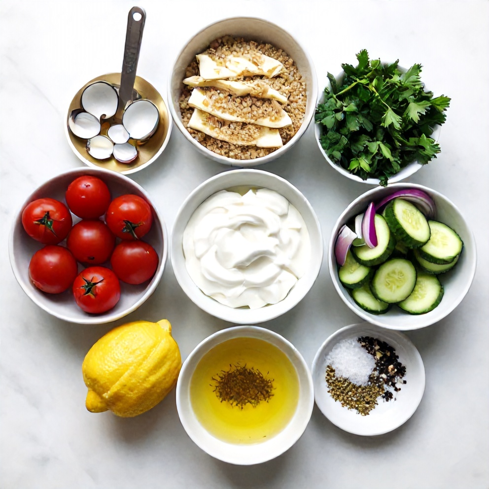 Halloumi Greek Power Bowl Ingredients