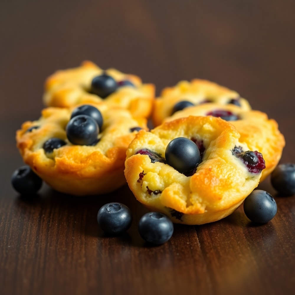 Lemon Blueberry Cottage Cheese Pancake Bites