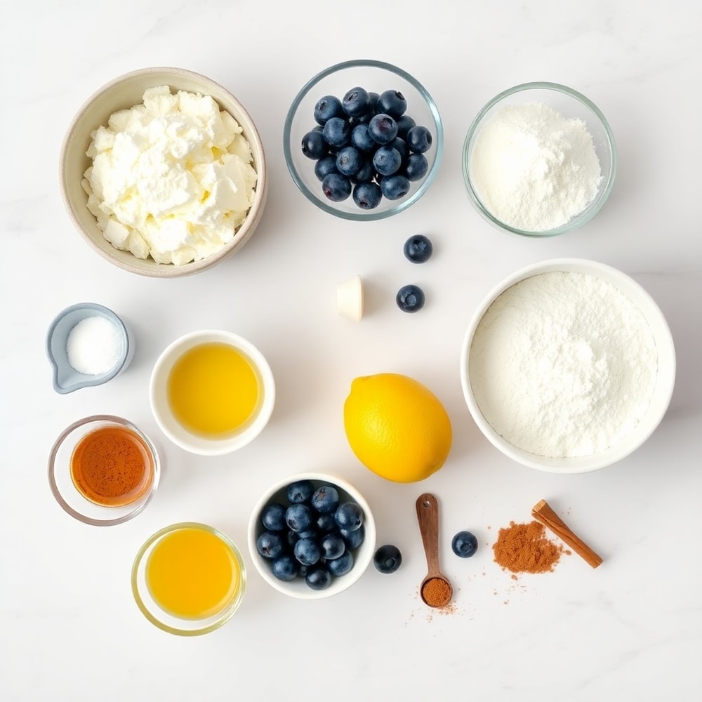Raw Ingredients for Lemon Blueberry Pancake Bites