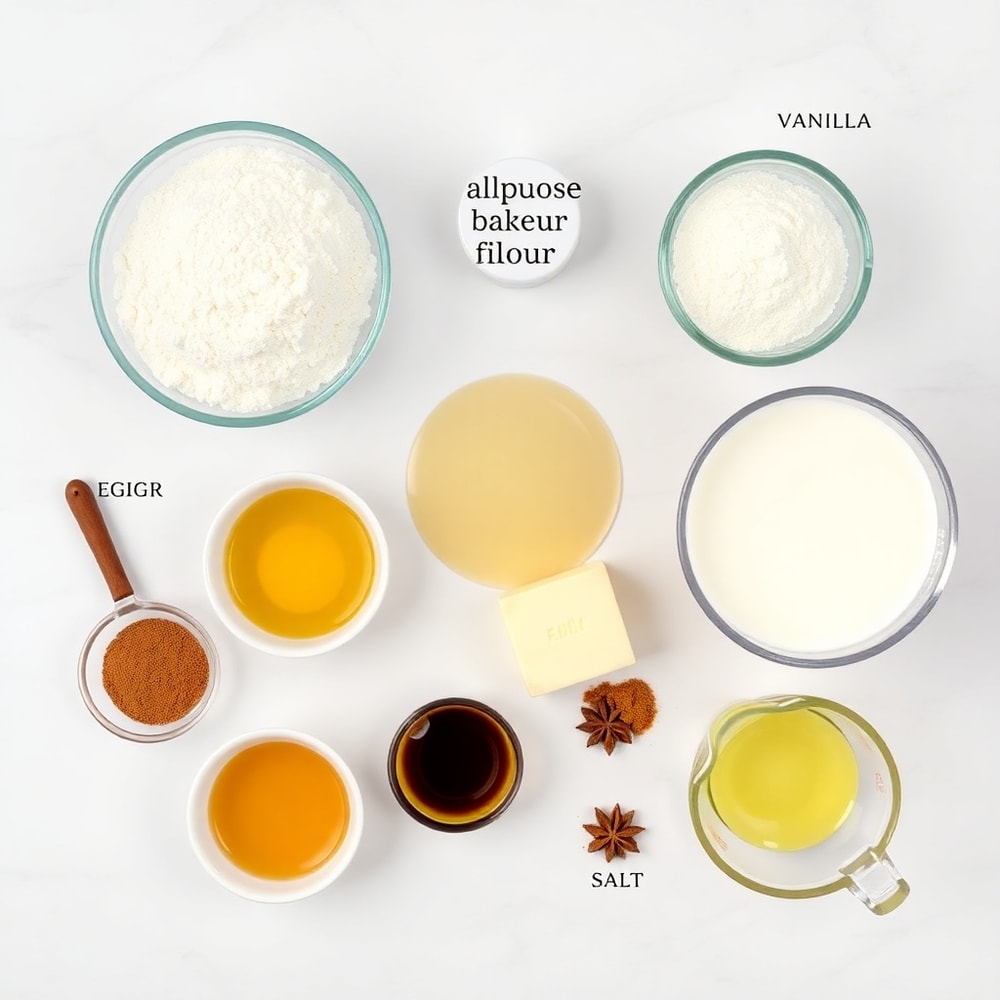 Raw ingredients for Lion Pancakes on a marble surface