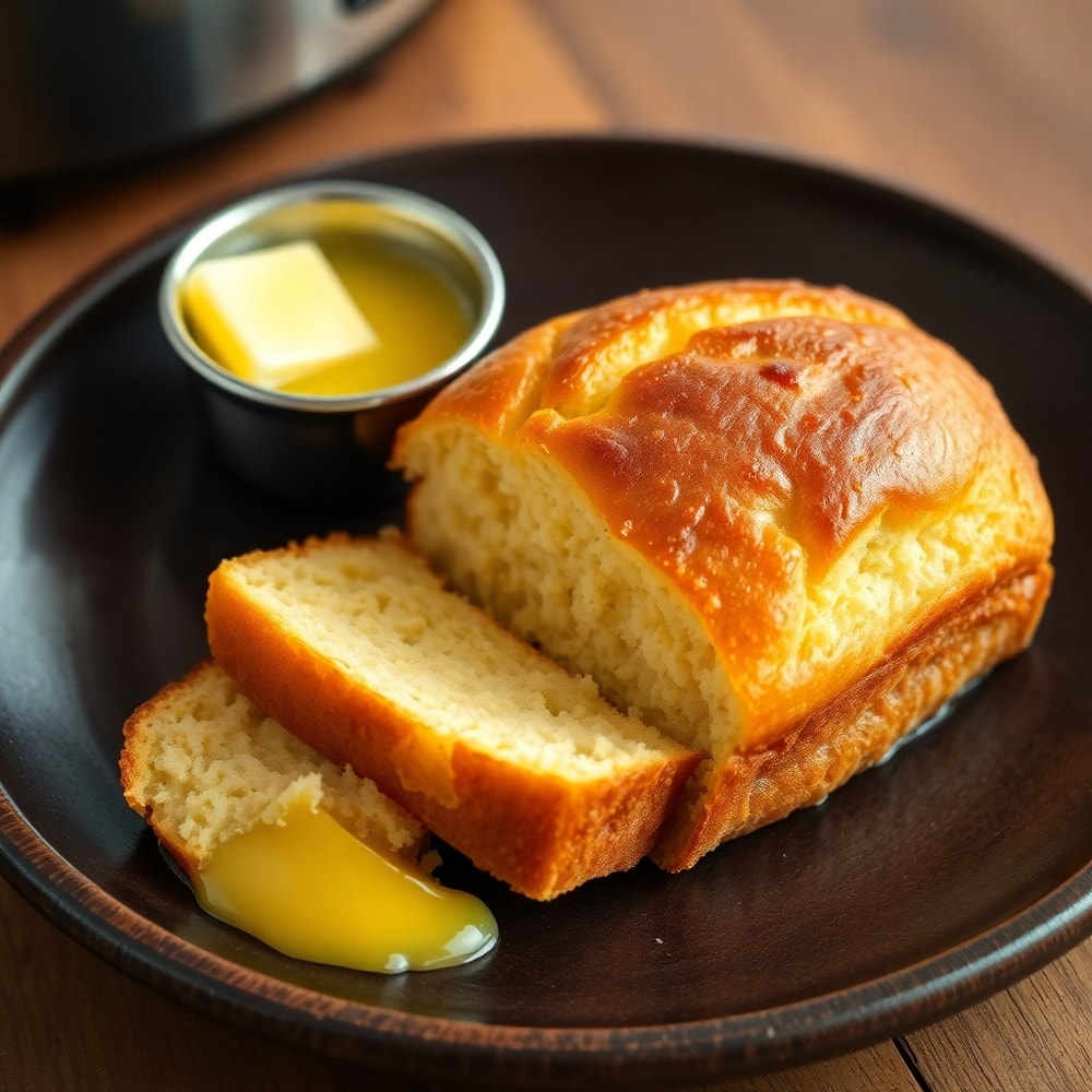 Crockpot Bread sliced and served
