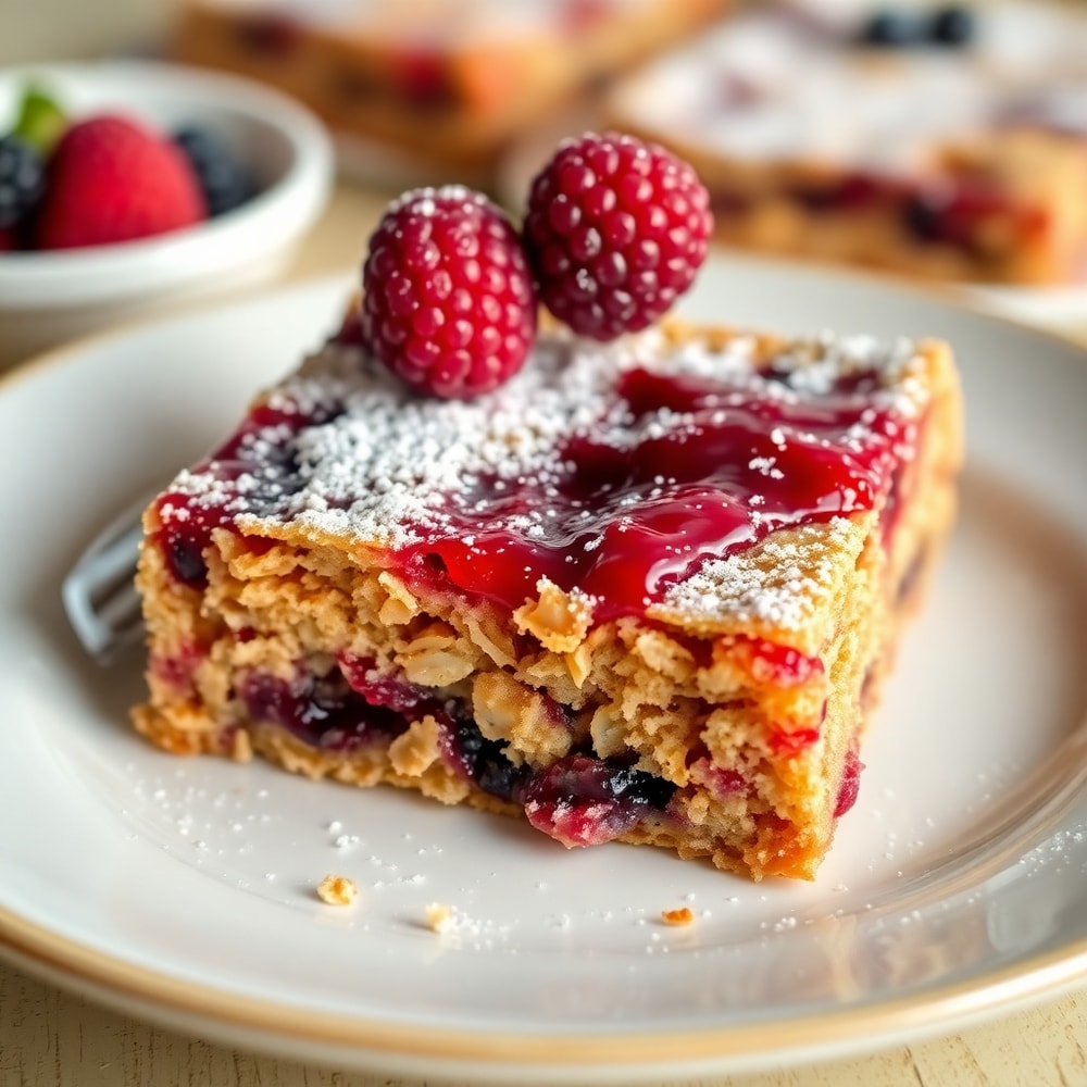 Easy Berry Oat Bars with Raspberry Preserves