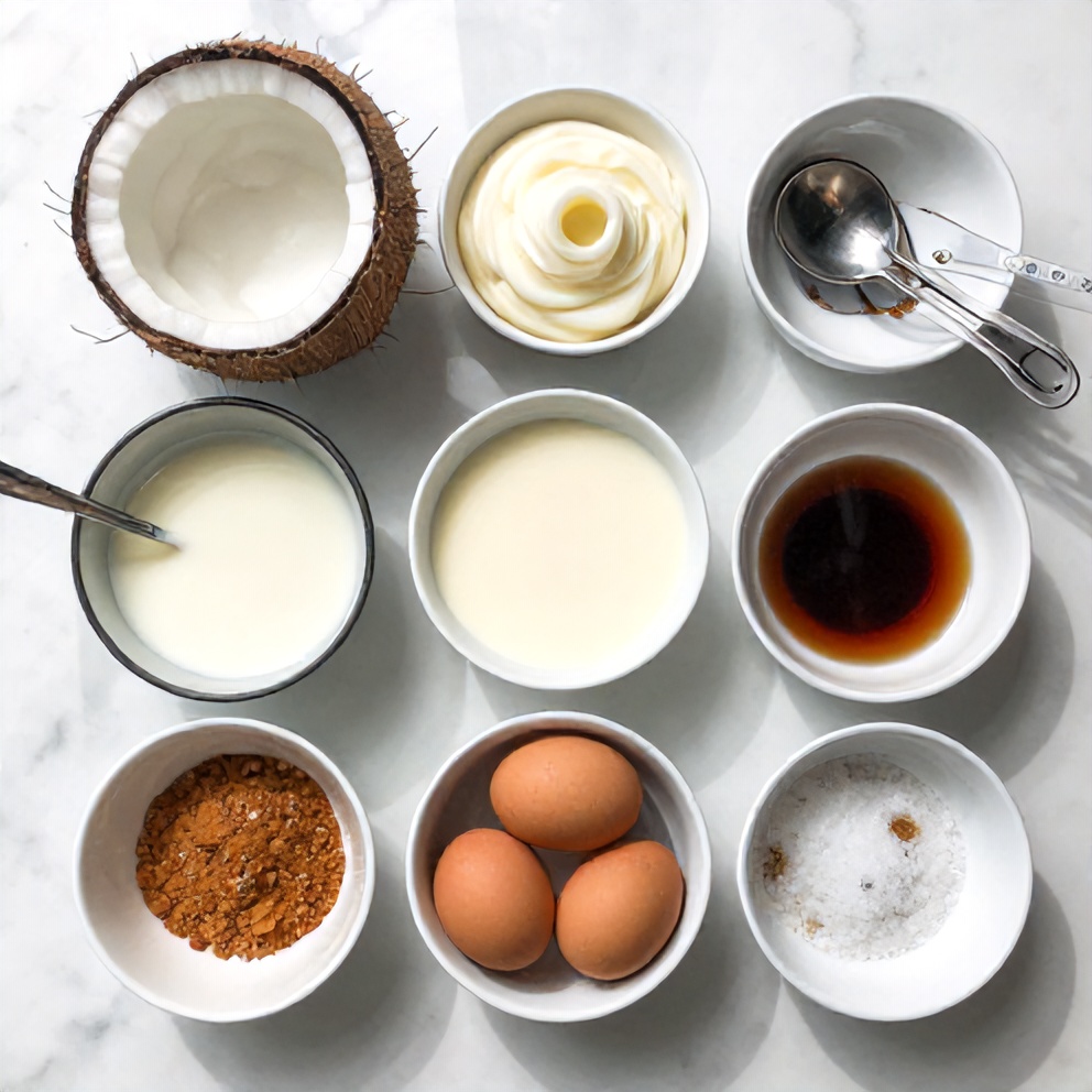 Ingredients for Brazilian Coconut Pudding