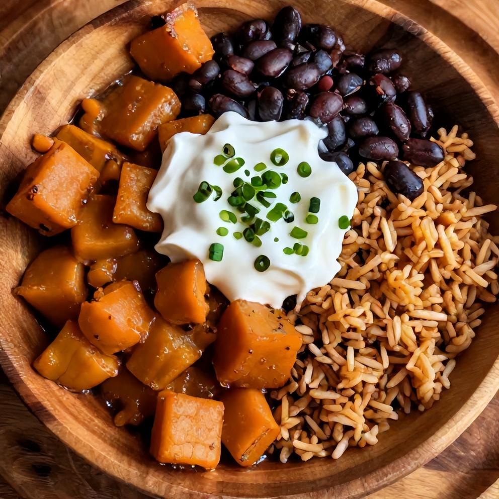 Cajun Sweet Potato Rice Bowl with Black Beans