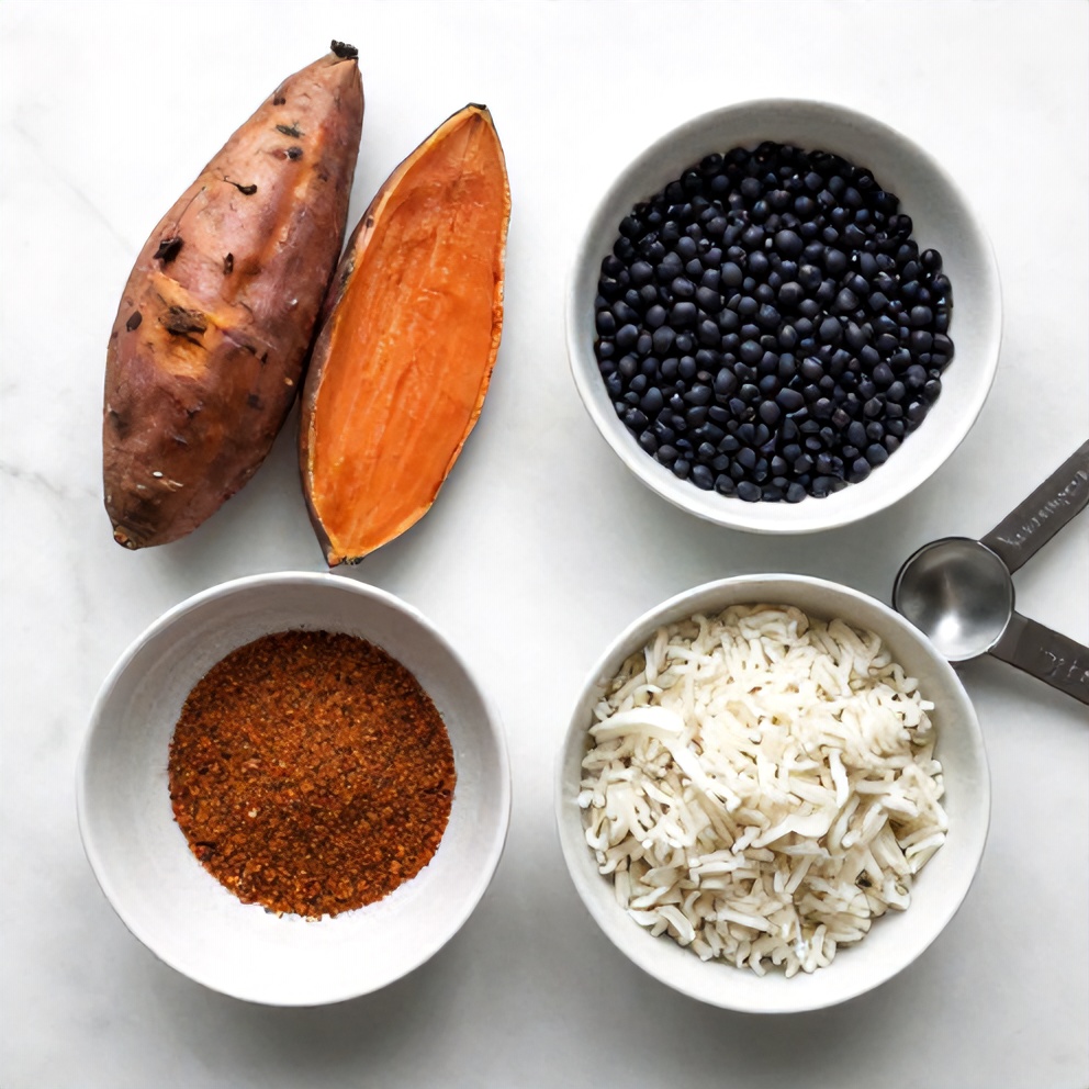Cajun Sweet Potato Rice Bowl Ingredients