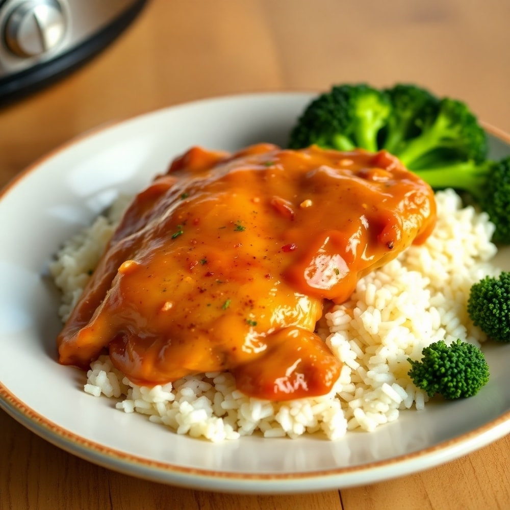 Plated Easy Crockpot Hawaiian Chicken