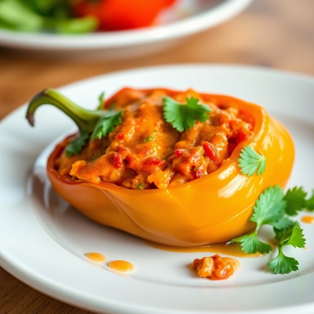 Finished Easy High-Protein Stuffed Bell Peppers