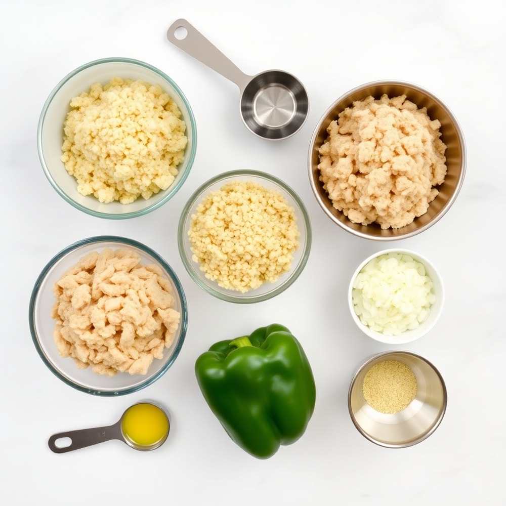 Raw Ingredients for Easy High-Protein Stuffed Bell Peppers
