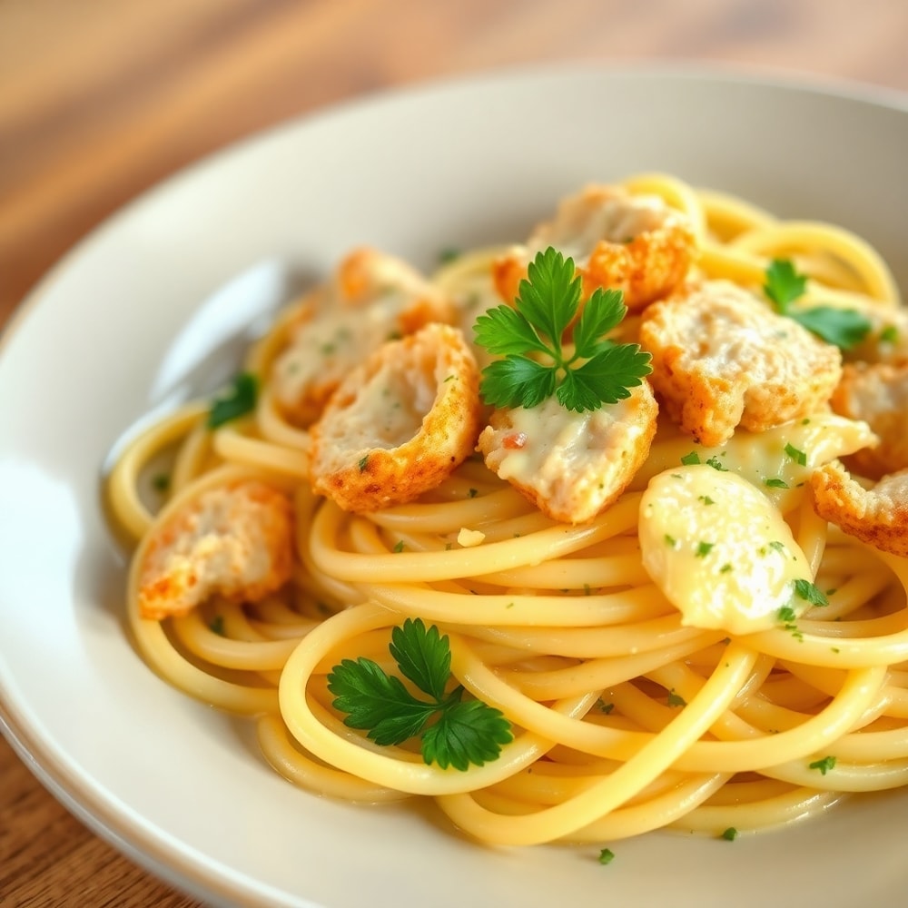 Lemon Chicken Pasta with Fresh Parsley